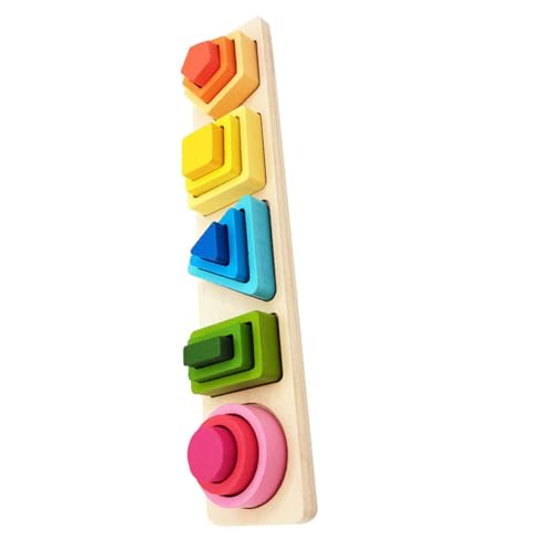 TOYANDONA 1 Satz geometrisches Holzspielzeug Kleinkind-Form-Puzzle Geometrieform kognitives Spielzeug Kinder-Intelligenz-Puzzle-Spielzeug Kinderspielzeug aus Holz hölzern Colorful von TOYANDONA