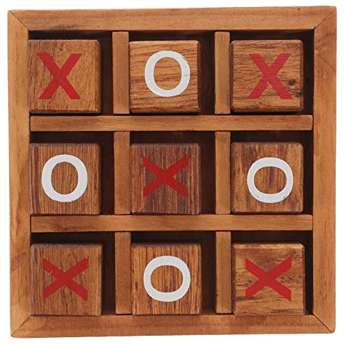 TOYANDONA 1 Satz xo Schach Kinderspielzeug Puzzlespiel Block Tablette interaktives holzspielzeug schlüsselbrett Holz holzbrettchen Xo-Brettspiele Brett TicTactoe Coffee von TOYANDONA