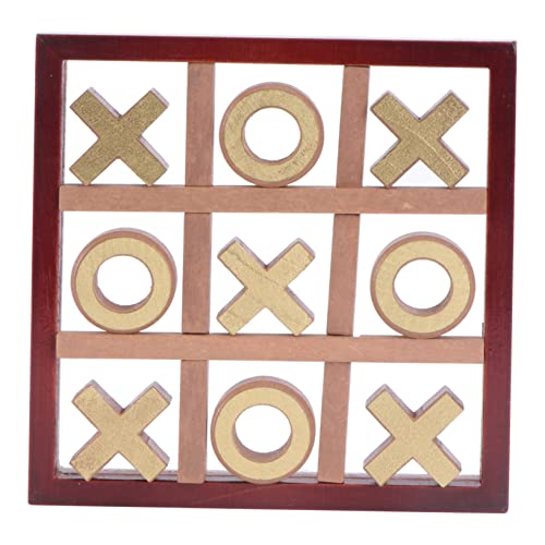 TOYANDONA 1 Satz xo Schach interaktives Interactive Toys Holzbrettspiel Lernspielzeug brettspiel aus Holz pädagogisches Kinderspielzeug hölzern Brown von TOYANDONA