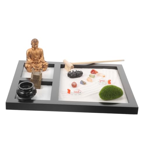 TOYANDONA 1 Schachtel Zen-sandtisch Deckel Zen-sandtablett Buddha-Ornamente Für Zu Hause Strand Feng Sandkasten Sandkunst Bausatz Sandspielzeug Buddha-Statue Drinnen Bonsai-Baum-kit Plastik von TOYANDONA