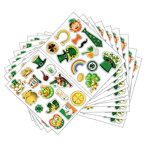 TOYANDONA 1 Set 20 Stück Weihnachtsmann Aufkleber Dekoaufkleber St Patrick's Day Aufkleber St Patricks Aufkleber St Patrick's Label Feiertagsaufkleber St Patrick's Aufkleberpapier Grün von TOYANDONA