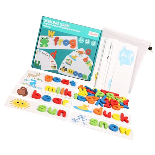 TOYANDONA 1 Set Alphabet Puzzle Wort Flash Karteikarte Puzzle Handykette Lanyard Adapter Besteck Rollenspiel Zauberstab Handyhülle Lanyard Doppeladapter Werkzeug Schaukel Holz von TOYANDONA