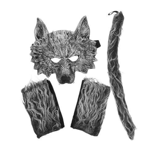 TOYANDONA 1 Set Anzug Handschuhe Dekor Cosplay Dekor Cosplay Dekor Zubehör Wolf Maske Wolf Cosplay Prop Cosplay Prop Party Cosplay Dekor Festival Wolf Cosplay Kostüm von TOYANDONA