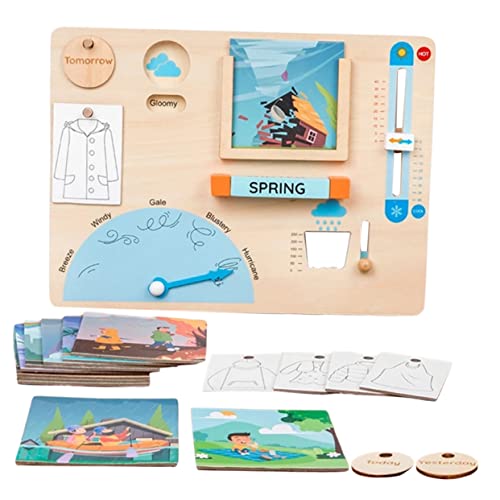 TOYANDONA 1 Set Bewusstsein Für Wettervorhersage Kleinkinderspielzeug Für Mädchen Kinderspielzeug Wetterspiele Für Wetterstation Für Wettertafel Für Von 3–5 Jahren Lernspielzeug Für von TOYANDONA