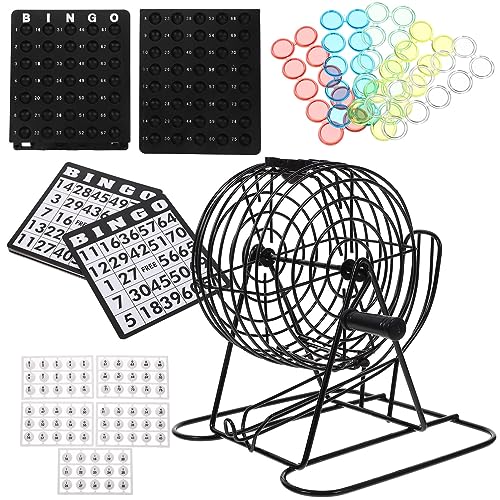 TOYANDONA Bingo-Spiel Traditionelles Bingo-Set Handheld-Maschine Verbesserung Der Emotionen Spielzeug Metallkäfig Tischspielzeug von TOYANDONA