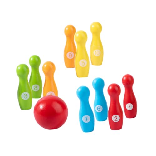 TOYANDONA 1 Set Bowlingspielzeug Aus Holz Mit Zahlen Für Kleinkinder Outdoor Für Kleinkinder Sportspielzeug Für Kinderspielzeug Outdoor Für Bowling Für Kleinkinder von TOYANDONA