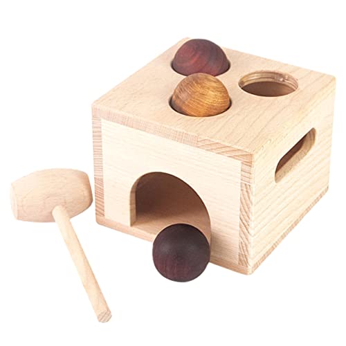 TOYANDONA 1 Set-Box Ballbox-Spielzeug Stapelspiele Für Babys Spielzeug Mit Hammer Und Stift Hammer Bank Spielzeug Bälle Klopfen Spielzeug -Kleinkind-Spielzeug Kindergeschenk Holz von TOYANDONA