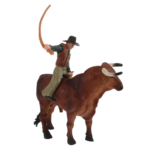 TOYANDONA 1 Set Cowboy Modell Spielzeug Cowboy Statue Rinderfigur Cowboy Geisterstatue Cowboy Actionfigur Bullenreitausrüstung Pferdespielzeug Bullenreiten Spielzeugfigur von TOYANDONA