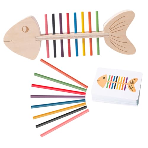 TOYANDONA 1 Set Farbklassifizierungspaarung Regenbogensortierspiel Holzsortierspiel Farbsortierspielzeug Fischgräten Farbabgleich Farbsortierspiel Beschäftigungsbrettspiel Kunststoff von TOYANDONA