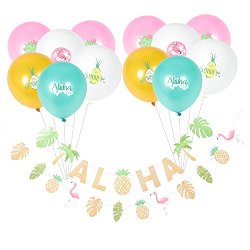 TOYANDONA 1 Set Hawaiian Ornament Heliumpumpe Dekoration Bogen Kokosnuss Strand Blumen Kit Pumpe Für Hochstuhl Banner Ananas Hot Board Emulsion von TOYANDONA