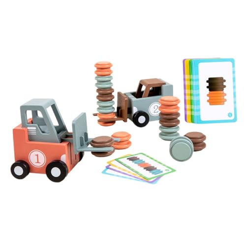 TOYANDONA 1 Set Holz Gabelstapler Spiel Autos Auto Kinderspielzeug Kleinkinder Kleinwagen Miniatur Technik Gabelstapler Party Gabelstapler Modell Gabelstapler Modell von TOYANDONA