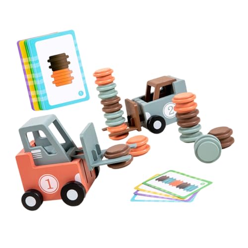 TOYANDONA 1 Set Holz Gabelstapler Spiel Gabelstapler Spielzeugmodell Kinderspielzeug Bewegliches Automodell Lustiges Baufahrzeugmodell Einkaufszentrum Technisches Fahrzeug Cartoon von TOYANDONA