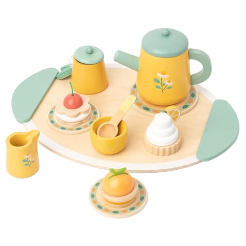 TOYANDONA Spielset Für Die Teeparty 1 Set Holzspielzeug Teeservice Für Kleinkinder 1 3 Jahre Miniatur Geschirrset Für Spielküche Für Teeparty Zubehör Pädagogisches Rollenspiel Set Teeservice-spielzeug von TOYANDONA