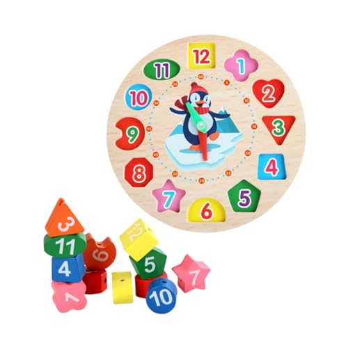 TOYANDONA 1 Set Holzuhr Zahlen Lernspielzeug Digitaluhren Lehruhr Spielzeug Bausteine ​​Kinder Block Digitaluhr Spielzeug Form Passendes Blockspielzeug Bunt von TOYANDONA