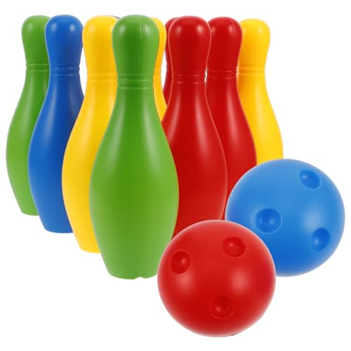 TOYANDONA 1 Set Indoor-Bowling-Set Für Kinder, Kunststoff-pins Und Bälle, Lustiges Kleinkind-bowlingspiel, Bowling-spielspielzeug, Eltern-Kind-Bowling-Spielzeug, Indoor-sportspielzeug von TOYANDONA