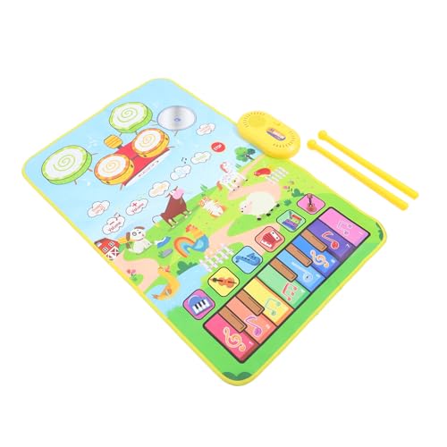 TOYANDONA 1 Set Jazz Trommelmatte Musikspielzeug Klavier Kinderspielzeug Trommelpad Für Babys Für Kleinkinder Musikmatte Für Pad Cartoon Bodenmatte Musikteppich Polyester von TOYANDONA