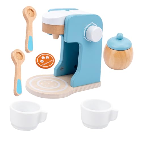 TOYANDONA 1 Set Kaffee Maschine Für Kindgerechtes Küchenzubehör Lustiges Für Kleine Köche Holzspielzeug Kaffeemaschine Ab 3 Jahren von TOYANDONA