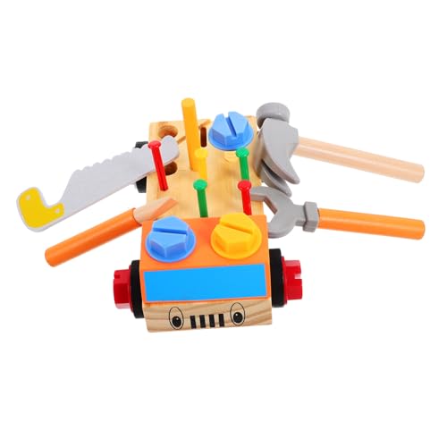 TOYANDONA 1 Set Kinder Montage Werkzeugkasten Werkzeugkästen Spielzeugautos Werkzeugwagen Holz Spielzeugauto Für Kinder DIY Holz Auto Kinder Holz Auto Demontage Spielzeug von TOYANDONA