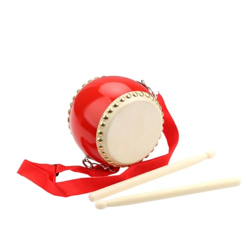 TOYANDONA 1 Set Kindertrommel musikinstrumente kinderinstrumente trommeln für Musikalisches Schlagzeug spielzeuge tragbares Trommelspielzeug pädagogisches hölzern rot von TOYANDONA