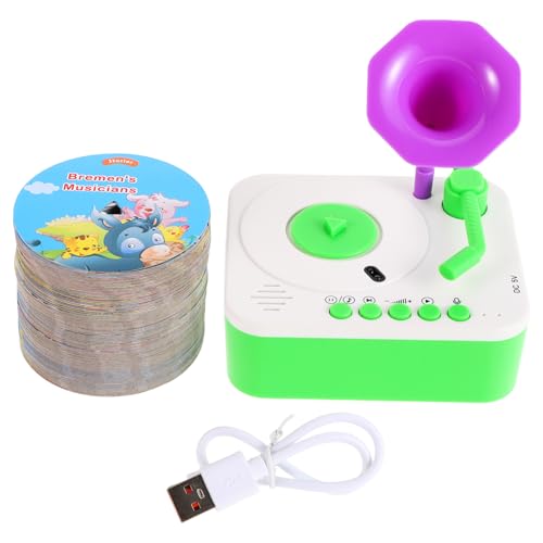 TOYANDONA 1 Set Kleinkind-Phonograph-Plattenspieler Mit Geschichten- Und Musikfunktion, Musikspielzeug Für Kinder, Kindheitsmusik-hörspielzeug Mit Lernkarten von TOYANDONA