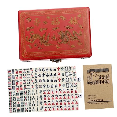 TOYANDONA 1 Set Chinesisches Set Jungen und Mädchen Mahjong Brettspiel Tragbares Mahjong Set für Die Reise von TOYANDONA