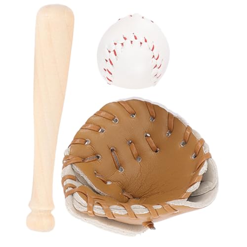 TOYANDONA 1 Set Mini Baseball Spielhaus Mini Outdoor Rollenspiel Zubehör Rollenspiel Spielset Rollenspiel Miniatur Miniatur Sportartikel Miniatur Spielset Leder von TOYANDONA