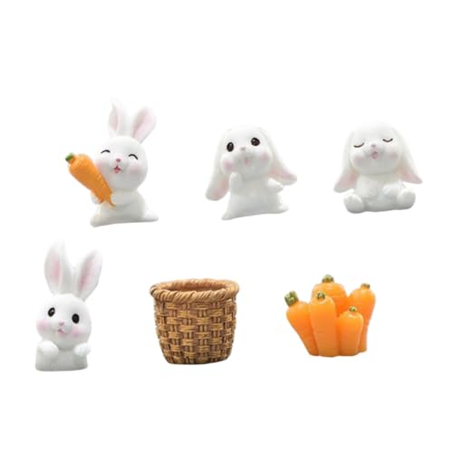 TOYANDONA 1 Set Mini Kaninchen Statue Hasen Miniaturen Miniatur Set Kaninchen Desktop Dekoration Mini Kaninchen Dekor Desktop Kaninchen Ornamente Miniatur Kaninchen Ornamente Garten von TOYANDONA