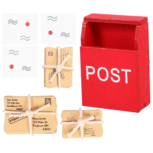 TOYANDONA 1 Set Mini Mailbox Spielzeug 1:12 Dollhouse Mailbox Mit Mail Sack Miniatur Mailbox Toy Dollhouse Miniatur Letter Box Kleine Mailbox Für Kids Dollhouse Möbelzubehör von TOYANDONA