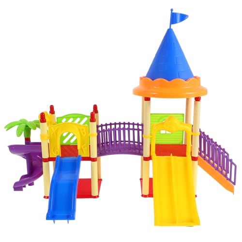 TOYANDONA 1 Set Miniatur-Spielplatzmodelle Kinder-Mini-Rutsche Spielzeugmodell Miniatur-Dekor Puppenhaus Kunststoff-Spielgeräte Stielspielzeug Für Kinder Mini-Spielplatz von TOYANDONA