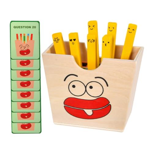 TOYANDONA 1 Set Pommes Frites Zuordnungsspielzeug Farbabstimmungsspielzeug Holzabstimmungsspielzeug Lustiges Holz Farbabstimmungsspiel Farbabstimmungs Erkennungsspiel Lernspielzeug von TOYANDONA