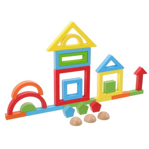 TOYANDONA 1 Set Regenbogen Bausteine Spielzeug Geometrisches Sortierbrett Blöcke Spielzeug Regenbogen Holzspielzeug Baustein Spielzeug Kinderspielzeug Kindererkennungsspielzeug von TOYANDONA