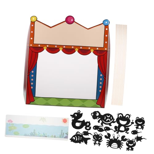 TOYANDONA 1 Set Schattenpuppe Lehrfingerpuppe Tragbare Puppenbühne Schattenpuppenzubehör Puppenset Theaterpuppe Schattentheater Bühne Plattformpuppe DIY Papier Schwarz von TOYANDONA