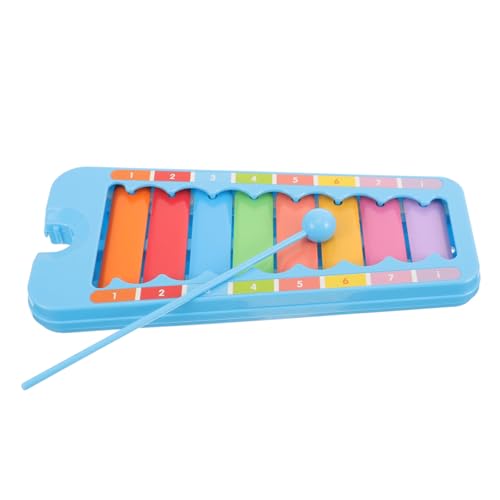 TOYANDONA 1 Set Schlaginstrumente Für Schüler Xylophon Kinderklavier Musikinstrumente Musikspielzeug Musikinstrumente Klavier Für Schlagklavier Mit 8 Noten Metall Blau von TOYANDONA