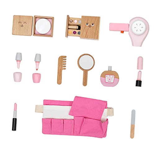 TOYANDONA 1 Set Simulation Kosmetiktasche Mädchen Mädchen Make Up Für Rollenspiel Requisite Kosmetikspielzeug Kosmetik Simuliertes Haushalts Lernspielzeug Holz von TOYANDONA