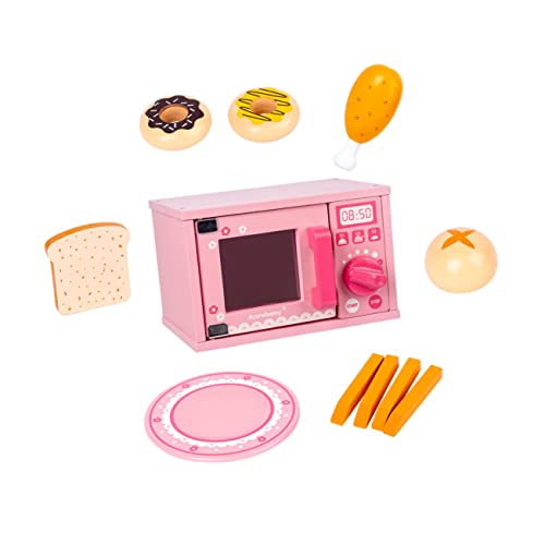 TOYANDONA 1 Set Simulation Mikrowellenherd Mikrowellen Für Kleinkinder Kinderspielzeug Mikrowellenherde Minispielzeug Haushaltskinder Mikrowelle Kinderspielzeug Kinderbedarf Holz Rosa von TOYANDONA