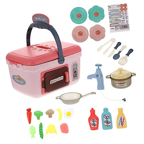 TOYANDONA 1 Set Spielhaus Lebensmittel Kochen Kind Küche Pretend Mädchen Picknick Grill Simulation Besteck Kunststoff Rosa von TOYANDONA