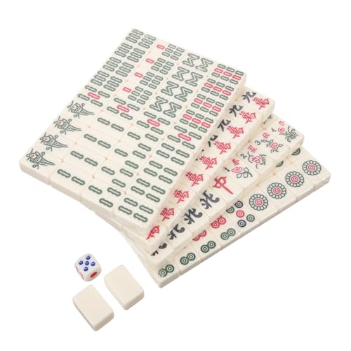 TOYANDONA 1 Set Spielzeug Reise Tischspiel Mahjong Mini Spielzeug Miniatur Mahjong Kit Harz von TOYANDONA