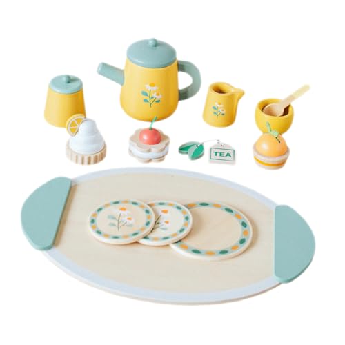 TOYANDONA Spielküche Kinder 1 Set Teeservice Aus Holz Spielzeug Teekessel Mädchenspielzeug Spielzeughaus Ornamente Miniaturornamente Miniaturspielzeug Mädchen Und Kleinkindspielzeug Miniaturmöbel von TOYANDONA