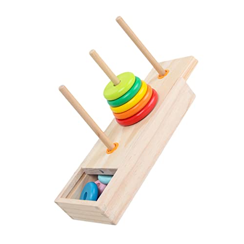 TOYANDONA 1 Set Turm Von Hanoi Kleinkindspielzeug Kinderspielzeug Kleinkindspielzeug Kinderspielzeug Kleinkind Stapelspielzeug Stapelspielzeug Bauring Stapler Regenbogen Stapelturm von TOYANDONA