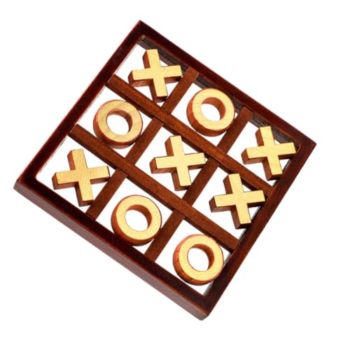 TOYANDONA 1 Set Xo Brettspiel Schach Pädagogisches Pädagogisches Interaktives Puzzlespiel Schach Brettspiel Eltern Interaktives Spiel Holz von TOYANDONA