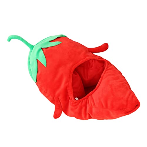 TOYANDONA 1 Stk Chili Kopf bedeckung Hut Hauben für Plüsch Kostüm Essen Plüschmütze Tierhüte tiermütze tierkostüme Performance-Kopfbedeckung Sofa -Kissen Plüsch und pp Baumwolle rot von TOYANDONA