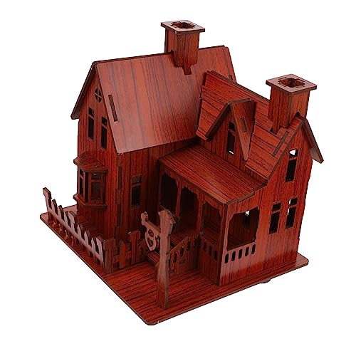 TOYANDONA 1 Stück 3D- -Puzzle familienspiele zabawki stymulujące rozwój Educational Toys Pädagogisches Bastelspielzeug für Hausmodell-Puzzle 3D-Villa-Modell Holz Brown von TOYANDONA