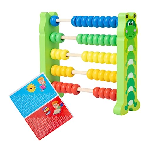 TOYANDONA 1 Stück 5 Lernspielzeug Entwicklungsspielzeug Spielzeug Für Kinder Kinderspielzeug Abakus Aus Farbigen Perlen Spielzeug Für Mathematische Fähigkeiten Buntes Zahlenspielzeug Hölzern von TOYANDONA