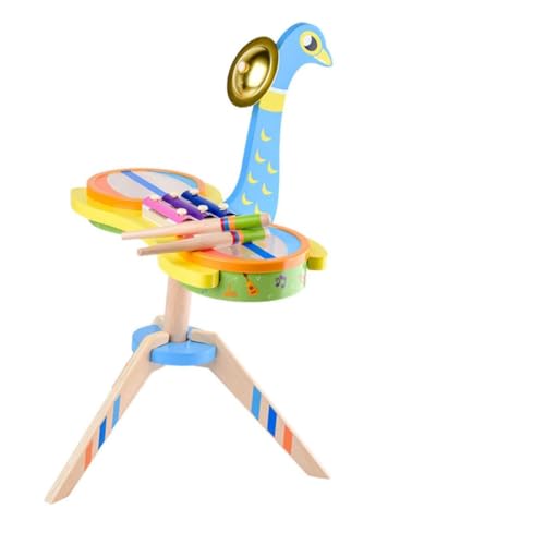 TOYANDONA 1 Teiliges Set Pfauentrommel Set Xylophon Kindermusikinstrumente Spielset Kleinkindtrommel Mit Stock Pädagogisches Musikspielzeug Kinderspielzeug Kinderspielzeug von TOYANDONA