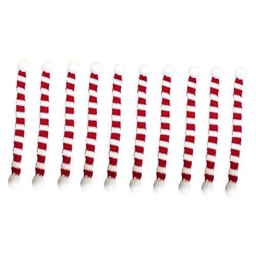 TOYANDONA 10 STK Strickschal blaues Dekor gestreifter Schal Weihnachtsfeier liefert weihnachtlicher dekorativer Schal Weihnachtsschal Winter schmücken Statue Weihnachtskatze Baby rot von TOYANDONA