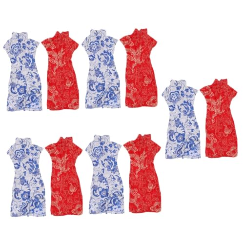 TOYANDONA 10 STK Zubehör Für Cheongsam-Puppen Puppenkostüm Puppenhaus-Cheongsam Schönes Puppenkleid Schaufensterpuppen Puppenkleid Cheongsam Miniatur-Cheongsam Dekoratives Puppenkleid Stoff von TOYANDONA