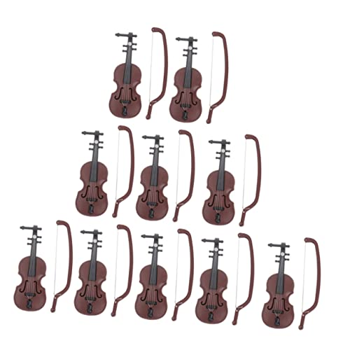 TOYANDONA 10 Sätze Geigenornamente Heimdekoration Mini-Möbel realistisches Geigenmodell Miniatur-Geigenspielzeug Musikdekor Zuhause schmücken Simulation Geige Ornament Violine-Statue Harz von TOYANDONA