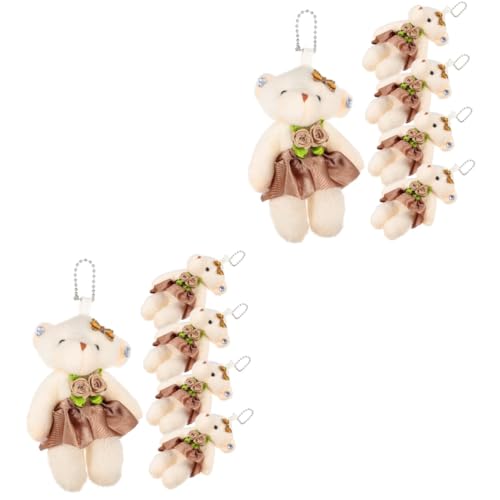 TOYANDONA 10 Stk Hochzeitspuppe Tragbarer Bärenanhänger Mini-Bären-Dekor kleines Bärenspielzeug tragbare Bärenfiguren Multifunktionaler Bärenanhänger Spielzeug tragen Stoff Light Brown von TOYANDONA