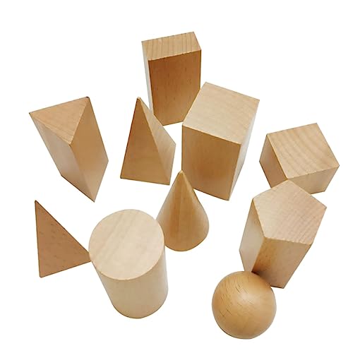 TOYANDONA 10 Stück 3D Geometrie Geometrie Bausteine Holzspielzeug Lernspielzeug Intelligenzspielzeug Kombinations Lehrmittel Bambus Gelb von TOYANDONA