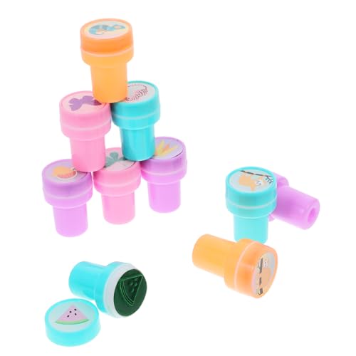 TOYANDONA 10 Stück Kinderstempel Kinderstempel Für Lehrerstempel Kinderpartyspiele Stempel Partygeschenke Für Tintenstempel Kinderpartygeschenke Partytütenfüller Handstempel PVC von TOYANDONA